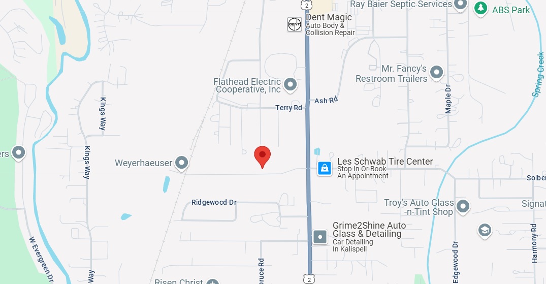Map showing location of Sunset Storage in Kalispell
